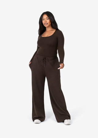Women's Wide Leg Trouser Coffee FINAL SALE