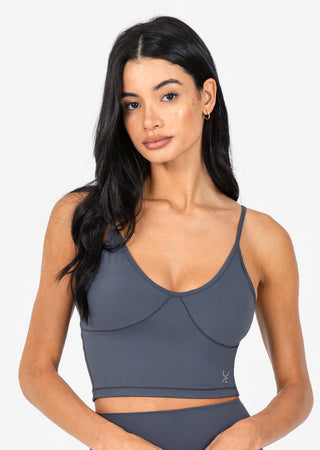 Women's Longline Bra Graphite FINAL SALE