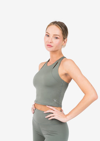 Women's Longline Bra Khaki