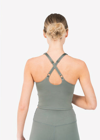 Women's Longline Bra Khaki