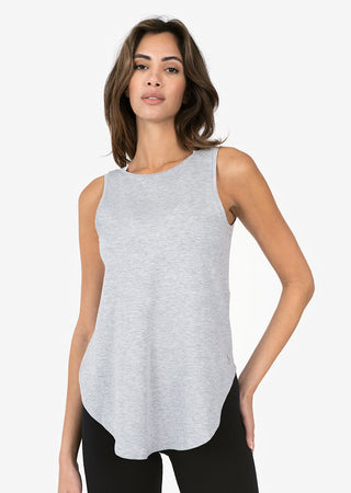 Women's Reversible Long Tank Grey Marl FINAL SALE