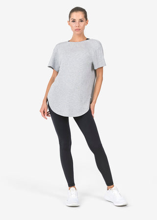 Women's Reversible Slouch Tee Grey Marl FINAL SALE