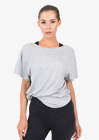 Women's Reversible Slouch Tee Grey Marl FINAL SALE