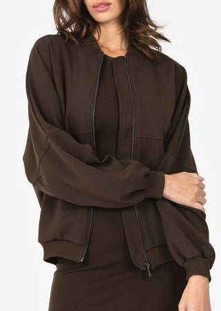 Women's Bomber Jacket Coffee