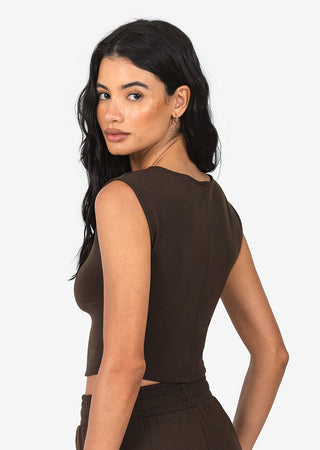 Women's Cap Sleeve Tee Coffee FINAL SALE