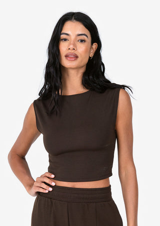 Women's Cap Sleeve Tee Coffee FINAL SALE