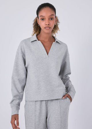 Women's Collar Sweater Grey Marl