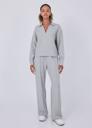 Women's Collar Sweater Grey Marl