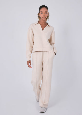 Women's Straight Leg Short Length Pants Oatmeal Heather