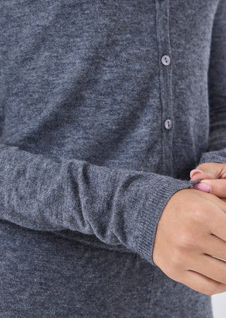 Women's Button Cardigan Grey Marl
