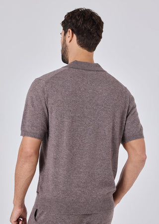 Men's Polo Top Taupe Marl