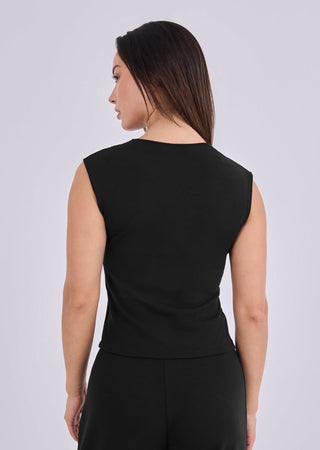 Women's Button Up Top Black