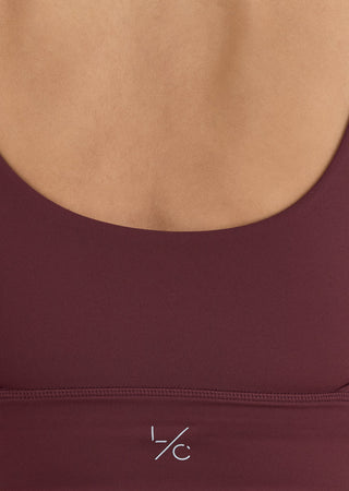 Women's Scoop Neck Bra Dark Burgundy