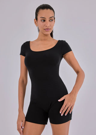 Women's Cap Sleeve Onesie  Black