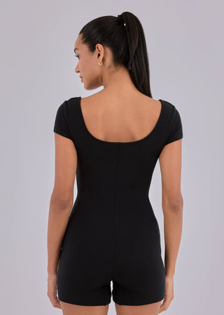 Women's Cap Sleeve Onesie  Black