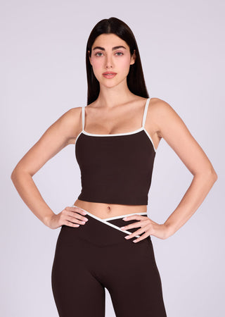 Women's Contrast Cami Top Dark Cocoa