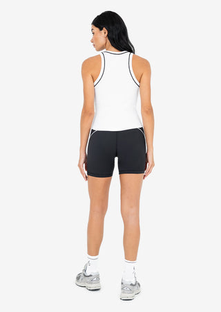 Contrast Rib Tank White FINAL SALE