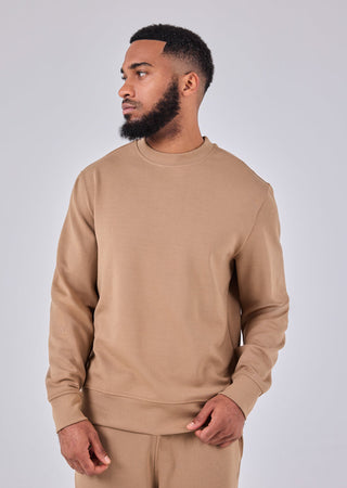 Men's Crew Neck Sweatshirt Camel