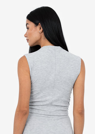 Women's Ruched Top Grey Marl FINAL SALE