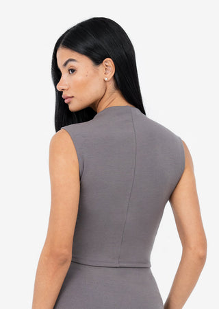 Women's Ruched Top Silver Mink FINAL SALE