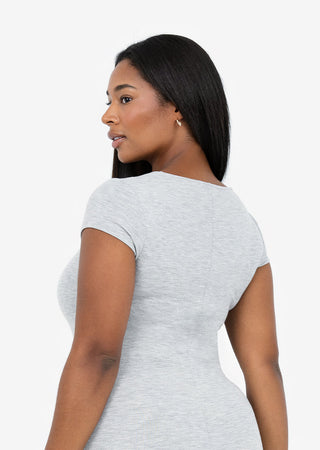 Women's Short Sleeve Dress Grey Marl  FINAL SALE