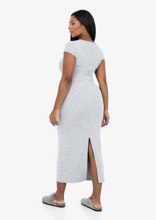 Women's Short Sleeve Dress Grey Marl  FINAL SALE