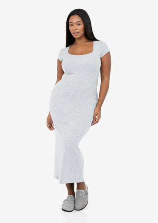 Women's Short Sleeve Dress Grey Marl  FINAL SALE