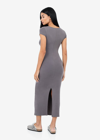 Women's Short Sleeve Dress Silver Mink FINAL SALE