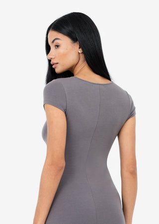 Women's Short Sleeve Dress Silver Mink FINAL SALE