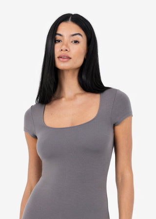 Women's Short Sleeve Dress Silver Mink FINAL SALE