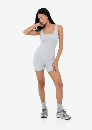 Women's Shortie Onesie Grey Marl FINAL SALE