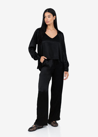 Women's Shirt Shiny Black FINAL SALE