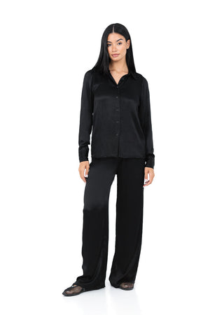 Women's Shirt Shiny Black FINAL SALE