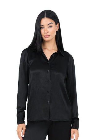 Women's Shirt Shiny Black FINAL SALE