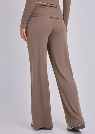 Women's Fold Waist Pants Walnut