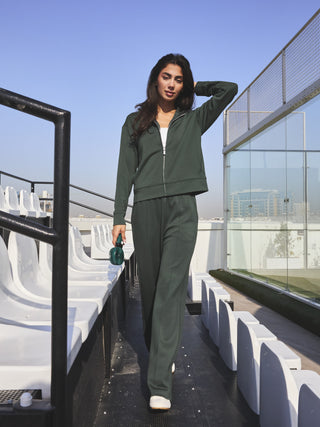 Women's Funnel Neck Jacket Green Forest