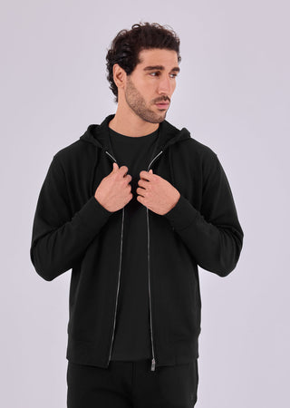Men's Zip Up Hoodie Black