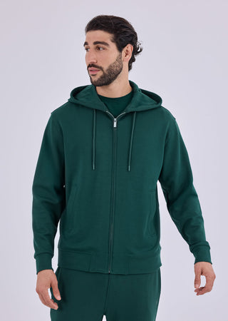 Men's Zip Up Hoodie Deep Teal