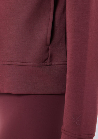 Women's Zip Up Hoodie Dark Burgundy