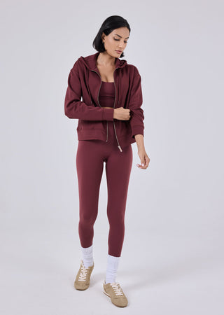 Women's Zip Up Hoodie Dark Burgundy