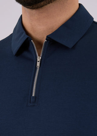 Men's Half Zip Polo Dark navy