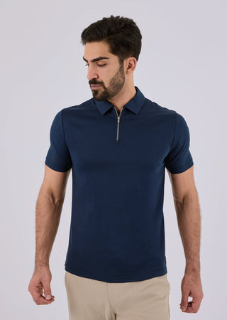 Men's Half Zip Polo Dark navy