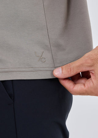 Men's Half Zip Polo Pebble Grey