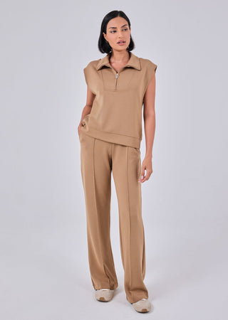 Women's Half Zip Sweatshirt Camel