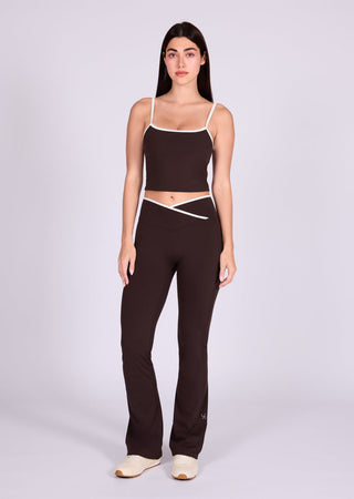 Women's Contrast Kick Flare Leggings Dark Cocoa (Regular)