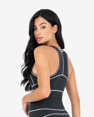 Women's Contrast Racer Back Bra Black FINAL SALE
