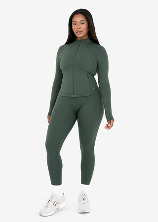 Women's Zip Up Jacket Deep Green FINAL SALE