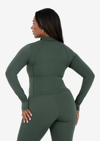 Women's Zip Up Jacket Deep Green FINAL SALE