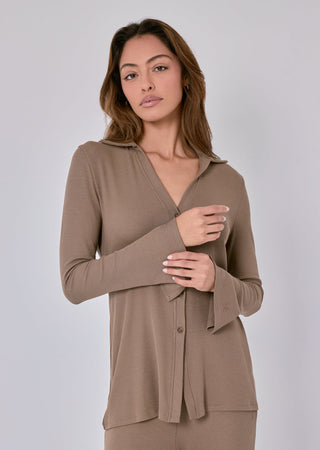 Women's Longline Cardigan Walnut