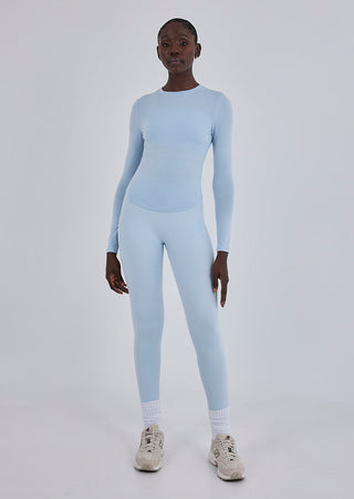 Women’s Long Sleeve Fitted Top Blue Mist